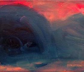ORIGINAL Acrylic Painting - Impressions - Mountain No.1, Colorful Abstract Expressionism Art